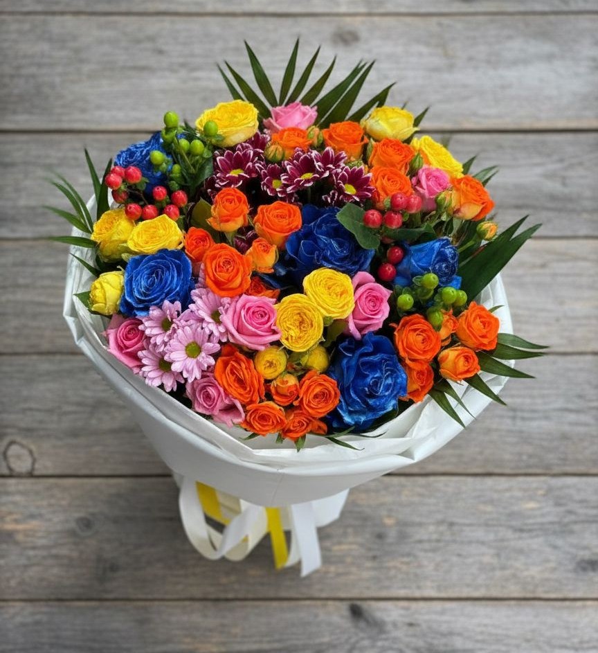 Букет цветов из: Розы и Хризантемы в Семендере