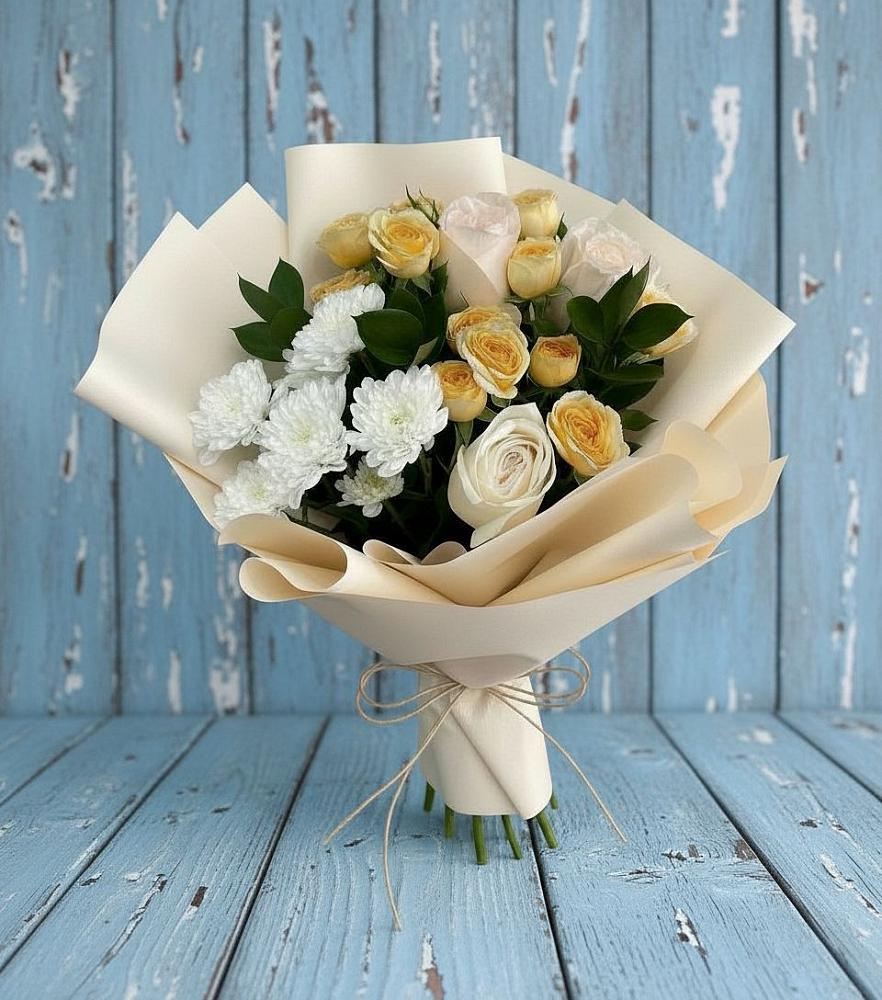 Букет цветов из: Розы и Хризантемы в Семендере