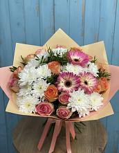 Букет цветов из:  Розы, Герберы и Хризантемы в Семендере