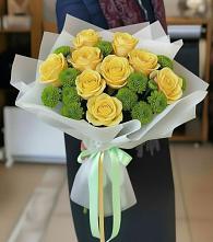 Букет цветов из:  Хризантемы и Розы #REPLACE_PRED# Семендере