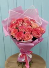 Букет 15 Розовых роз Равель в Семендере